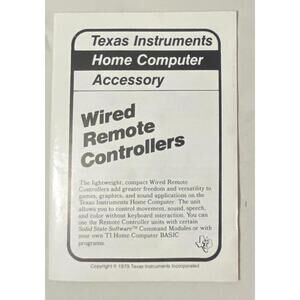 Remote Control Wired Joysticks Instruction Booklet MANUAL ONLY for Atari 2600